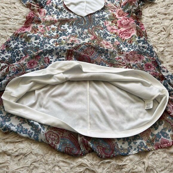 Show Me Your Mumu Kylie Mini Dress Size XS Blue Floral Paisley Short Sleeve - Picture 11 of 11